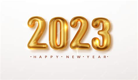 2023 Chiffres Réalistes Dorés De La Date Du Nouvel An Bannière De Bonne ...