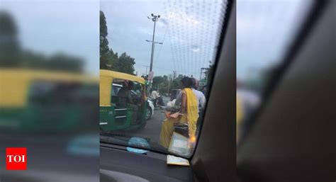 Traffic signals hidden behind political posters - Times of India