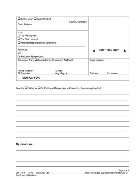 2013 Form CO JDF 1314 - Blank Fillable Template | Fill Out, Print ...