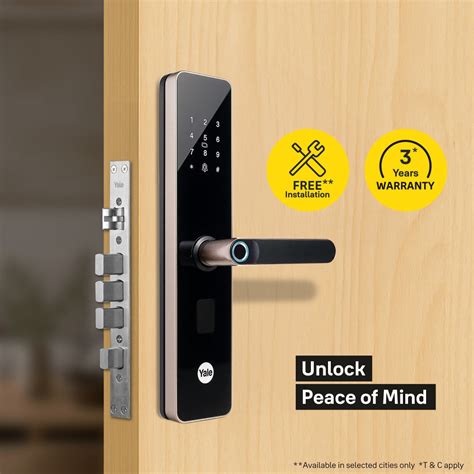 YDME100NxT (Brown) Smart Door Lock, Fingerprint, PIN, RFID, Manual Key ...