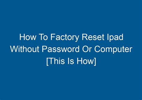 Image result for Factory Reset IPad Without Computer