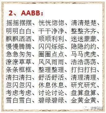 小学语文成语分类：ABB+AABB+ABCC式，孩子从小累积不怕不拿高分-搜狐教育