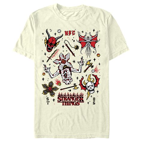 Stranger Things Men's Hellfire Club Graphic Tee, Beige, Large, Quality ...