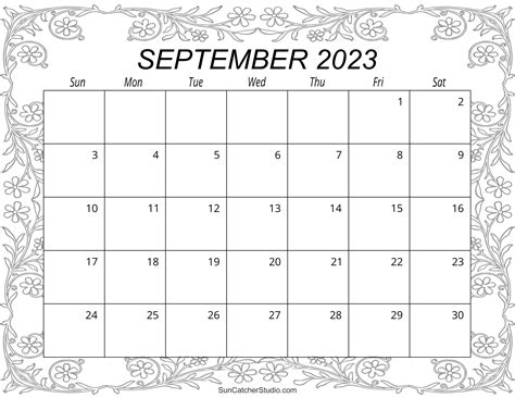 September 2023 Calendar (Free Printable) - DIY Projects, Patterns ...