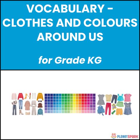 Class KG English Worksheet on Clothes and Colours | PlanetSpark