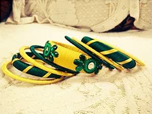 Yellow Silk Thread Bangle Set of 1 : Amazon.in: Toys & Games