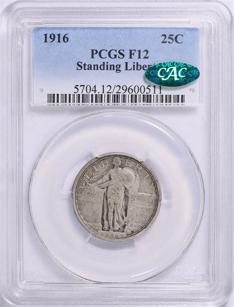 1916 Standing Liberty Quarter PCGS F-12 (CAC Green) (Item 1830451 ...