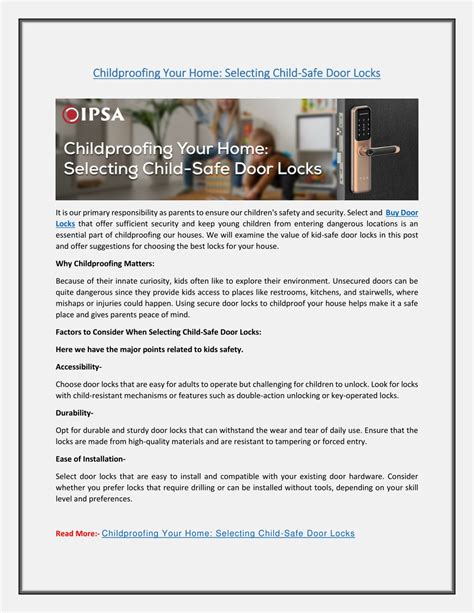 PPT - Childproofing Your Home: Selecting Child-Safe Door Locks ...