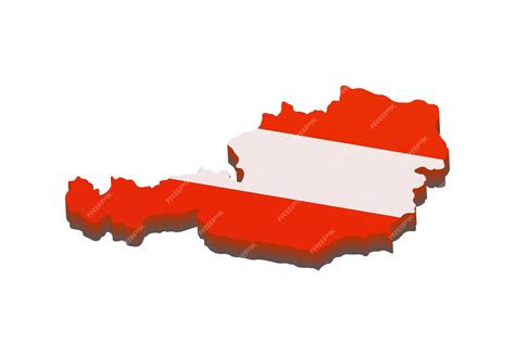 Premium Vector | Map of austria with national flag