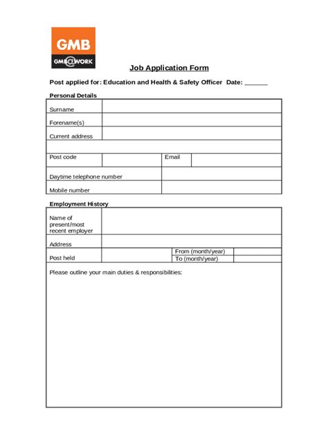 Job Application - tuc.org.uk Doc Template | pdfFiller