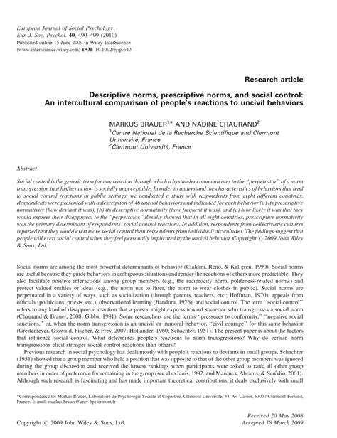 Descriptive and Prescriptive Norms 的图像结果