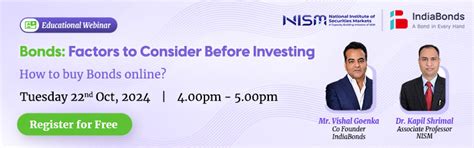 Webinar on ‘Bonds- Factors to Consider Before Investing’ - National ...