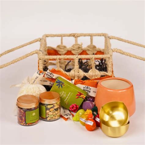 Eco-Friendly Growth Inspired Gift Hamper with Ceramic Planter, Brass D ...