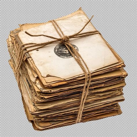 Stack of old letters tied with twine | Premium AI-generated PSD