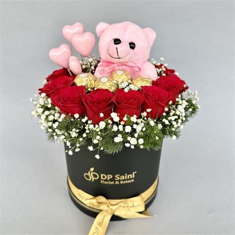 Combo of Flowers & Teddy - DP Saini Florist & Baker's
