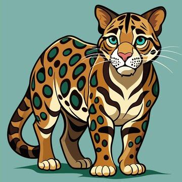 A leopard is standing on a green background with a blue eye | Premium ...