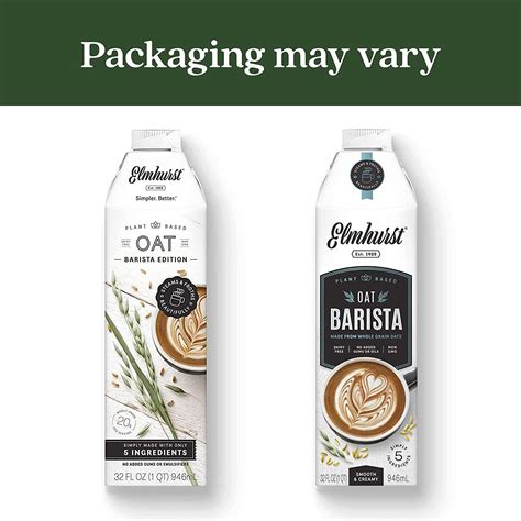 Elmhurst 1925 Barista Edition Oat Milk 32oz (Pack of 6) - Plant-Based ...