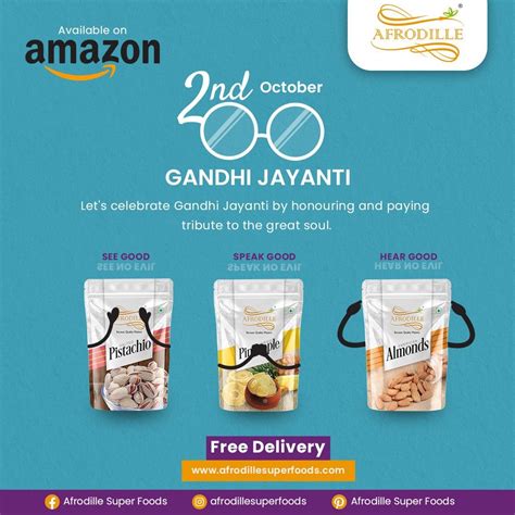 Gandhi jayanti | Healthy food branding, Snack brands, Healthy eating habits