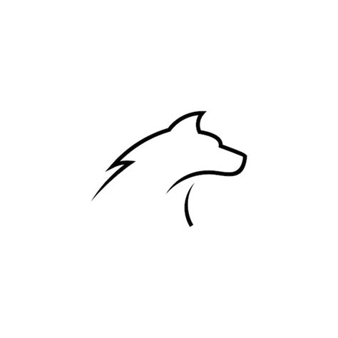 Simple wolf head line art vector illustration | Premium Vector