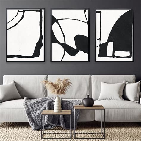 Buy Joocrise Black and White Wall Art Modern Abstract Canvas Wall Art ...