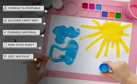 HASTHIP® 43*38cm Silicone Craft Mat for Painting Play Doh and Clay for ...