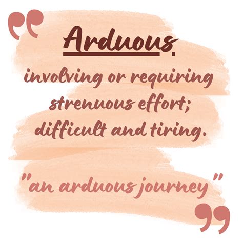Arduous | English vocabulary words, Word definitions, English words