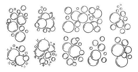 Premium Vector | Doodle soap bubble Sketch water round bubbles Line soap foam water drop Hand ...