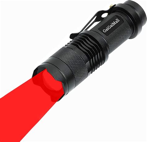 GaiGaiMall Red Light Flashlight 3 Mode Tactical Zoomable LED Red Torch ...