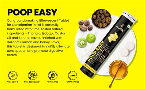 Buy Auric Poop Easy Effervescent Tablet | 40 Tablets Support Bowel ...
