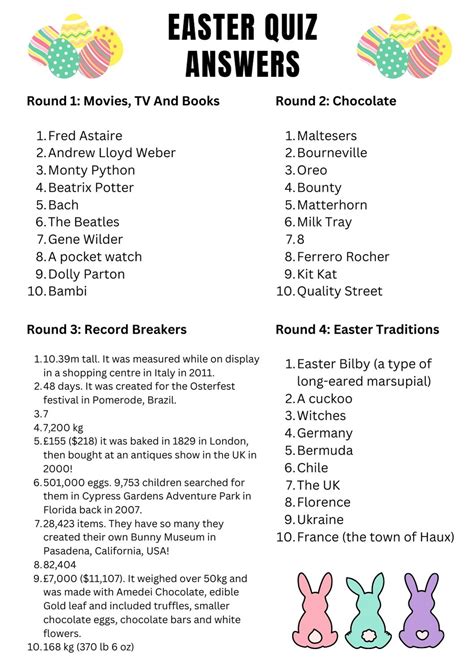 40+ Fun Easter Quiz Questions and Answers + Printables: 2025