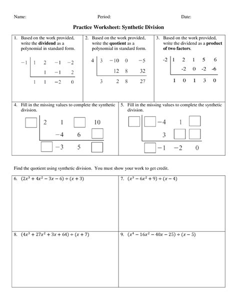 Image result for Divide Polynomials Using Synthetic Division