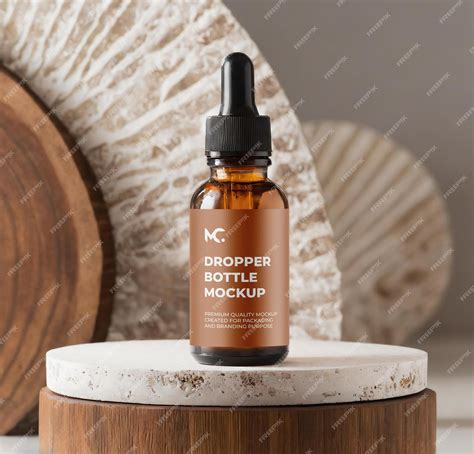 Premium PSD | Amber dropper bottle mockup for branding
