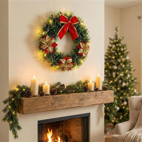Buy CraftVatika Christmas Wreath with Lights, Christmas Tree Decoration ...