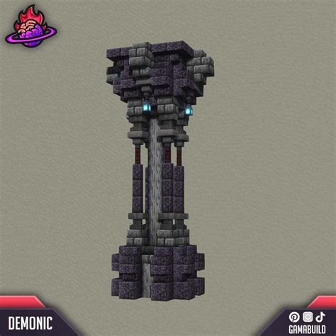 Minecraft Tower with Glowing Eyes