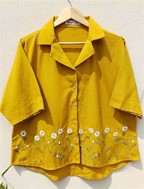 Sunshine Cotton Shirt - Pure Cotton & Embroidered – Blush Tree