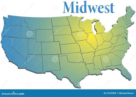 Blank Midwest States Map