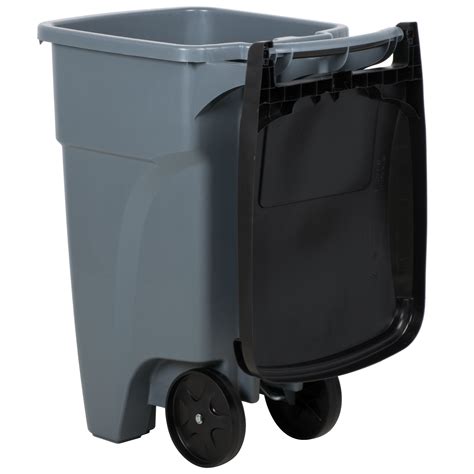 Rubbermaid 1971941 Brute 32 Gallon Gray Wheeled Rectangular Trash Can ...