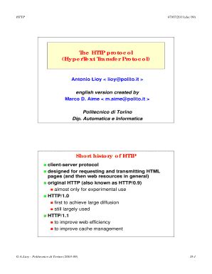 Fillable Online The HTTP protocol (HyperText Transfer Protocol) Short ...
