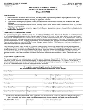 Fillable Online Emergency Outpatient Service Initial Certification ...