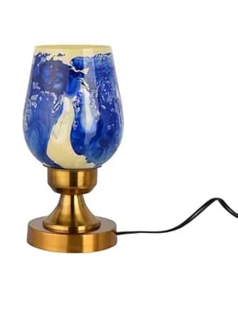 Buy Somil Glass Table Lamp with Decorative Glass Shade and Metal ...