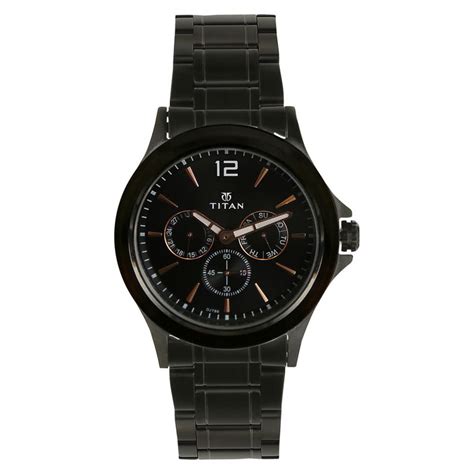 Buy Titan Mens Black Dial Metallic Multi-Function Watch - 1698NM01 at ...