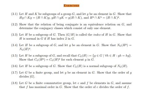 Solved (3.1) Let H and K be subgroups of a group G, and let | Chegg.com