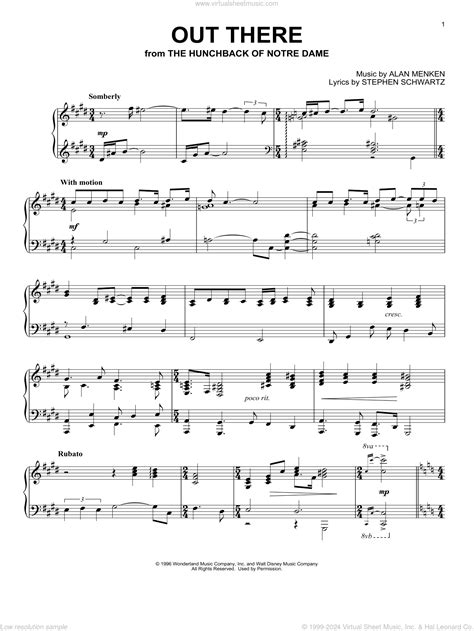 Out There (from Disney's The Hunchback Of Notre Dame) sheet music for ...