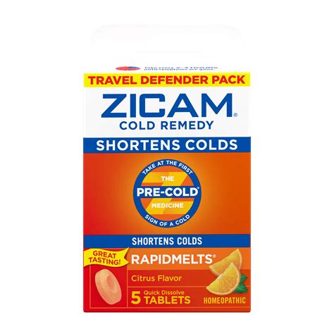 Zicam Travel Pack Cold Shortening Remedy Rapidmelts - Citrus - Shop ...
