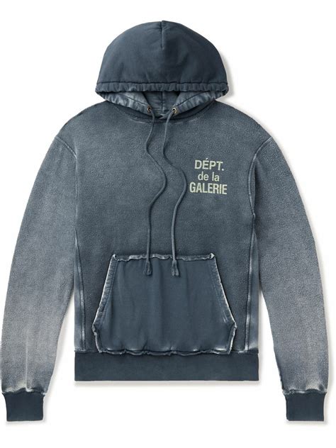 Gallery Dept. - Reversible Distressed Logo-Print Cotton-Jersey Hoodie ...