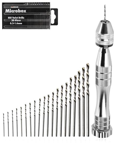 HOMDUM Hand Micro Drill Sliver - Manual Drill Rotary Tool for Crafts ...