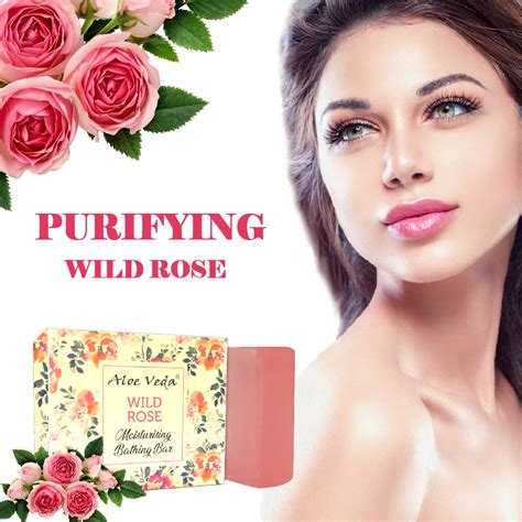 Moisturizing Bathing Bar - Wild Rose with Basil Extracts | Aloe Veda