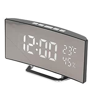Buy Kufoo LED Mirror Digital Clock, Desk Electronic Alarm Clock 3 Level ...
