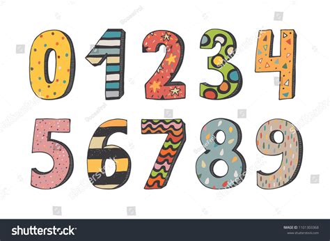 Image result for Colorful Numbers 0-9