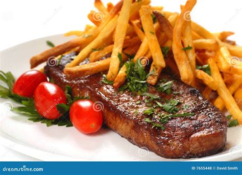 Steak and Fries stock photo. Image of protein, prepared - 7655448